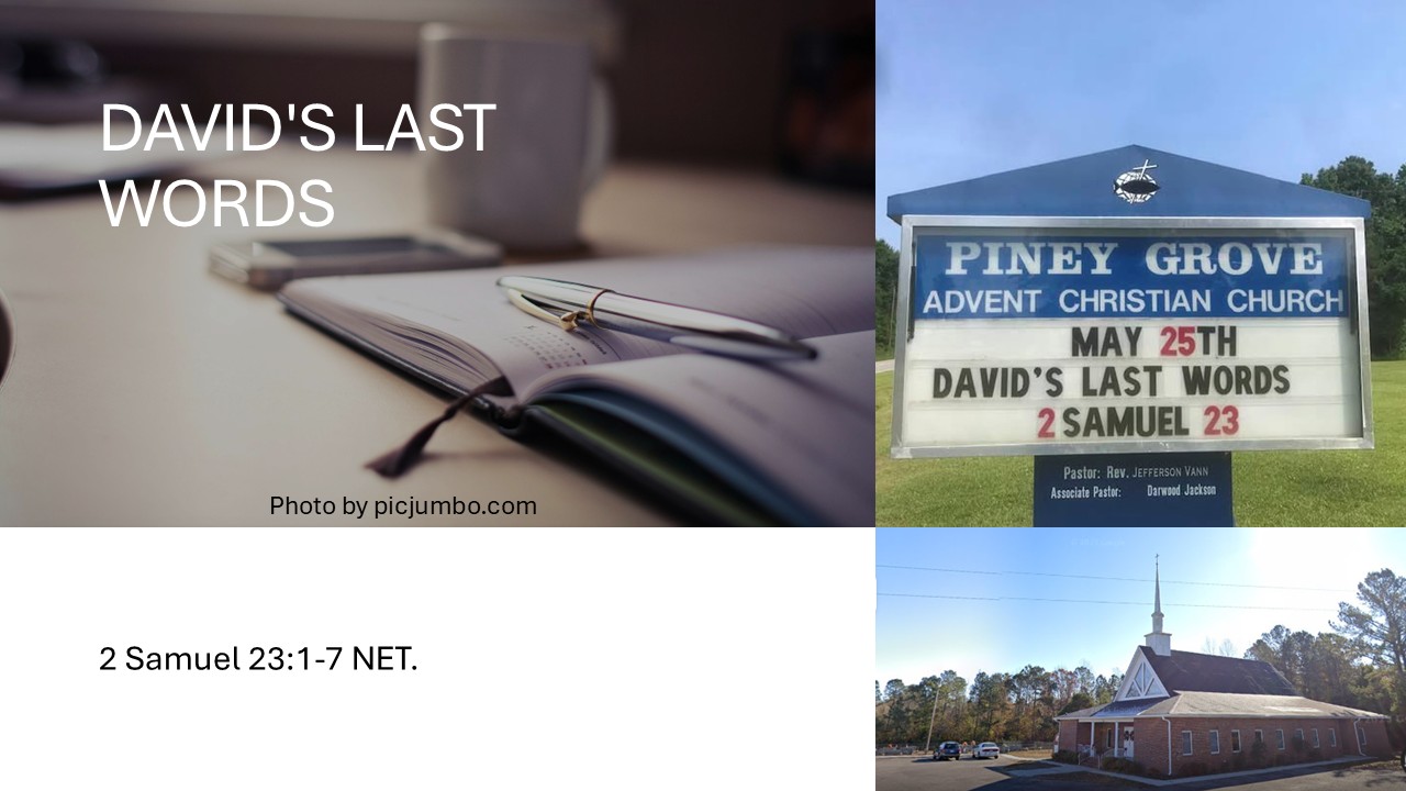 DAVID’S LAST WORDS – jeffersonvann
